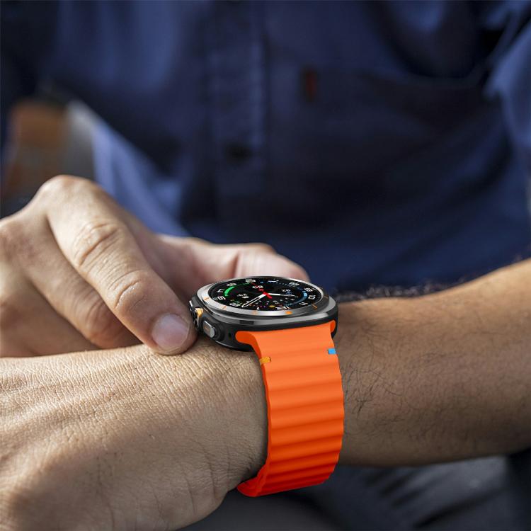For Samsung Galaxy Watch Ultra 47mm / Ultra 2025 Kalebol Wave-stitched Silicone Strap