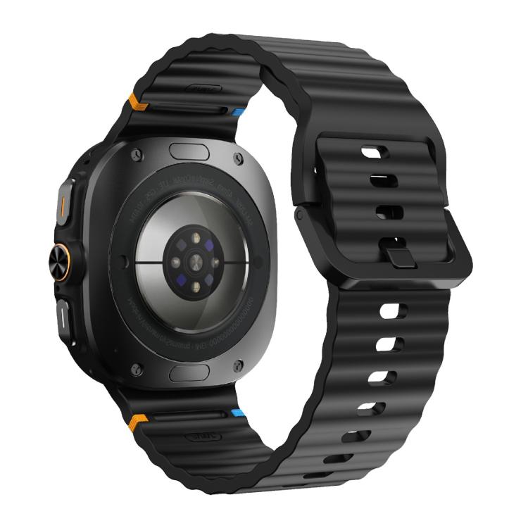 For Samsung Galaxy Watch Ultra 47mm / Ultra 2025 Kalebol Wave-stitched Silicone Strap