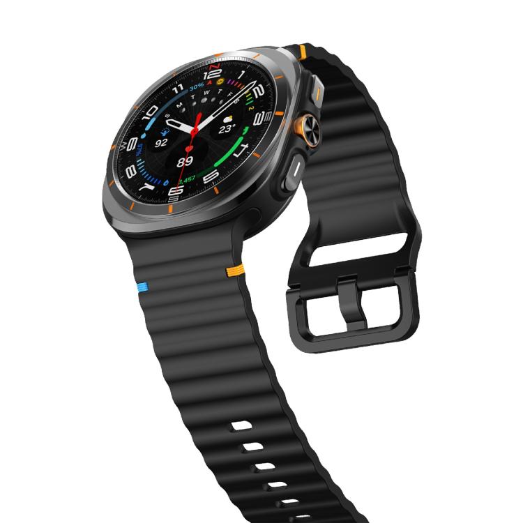 For Samsung Galaxy Watch Ultra 47mm / Ultra 2025 Kalebol Wave-stitched Silicone Strap