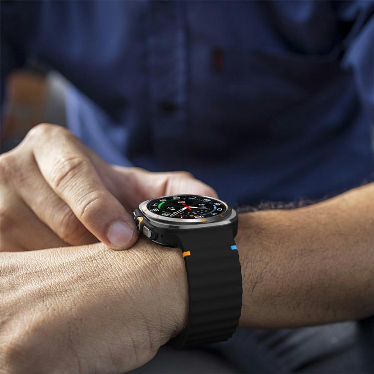 For Samsung Galaxy Watch Ultra 47mm / Ultra 2025 Kalebol Wave-stitched Silicone Strap