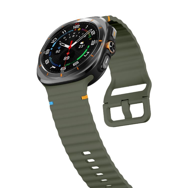 For Samsung Galaxy Watch Ultra 47mm / Ultra 2025 Kalebol Wave-stitched Silicone Strap