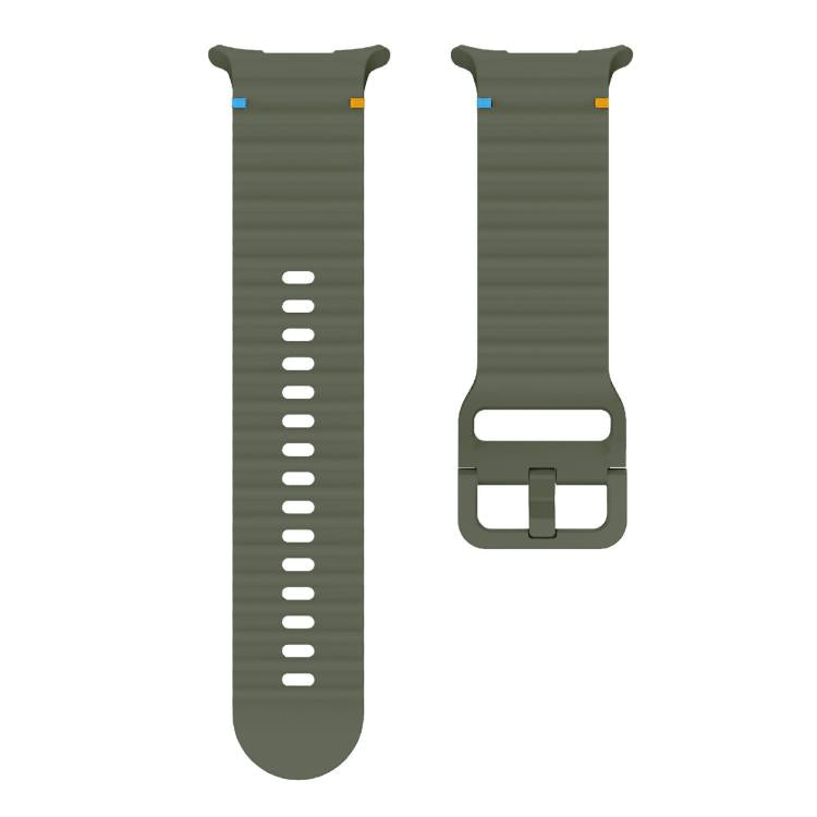 For Samsung Galaxy Watch Ultra 47mm / Ultra 2025 Kalebol Wave-stitched Silicone Strap