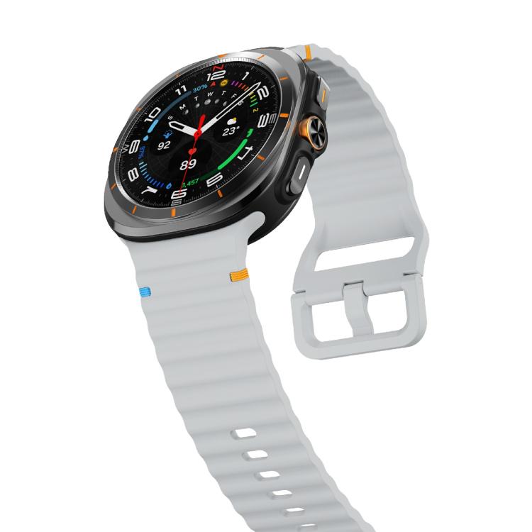 For Samsung Galaxy Watch Ultra 47mm / Ultra 2025 Kalebol Wave-stitched Silicone Strap