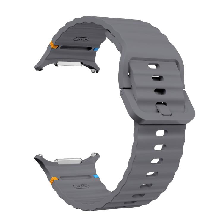 For Samsung Galaxy Watch Ultra 47mm / Ultra 2025 Kalebol Wave-stitched Silicone Strap