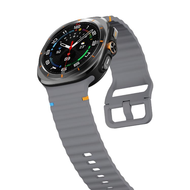 For Samsung Galaxy Watch Ultra 47mm / Ultra 2025 Kalebol Wave-stitched Silicone Strap