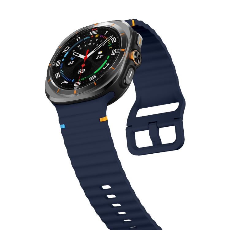For Samsung Galaxy Watch Ultra 47mm / Ultra 2025 Kalebol Wave-stitched Silicone Strap