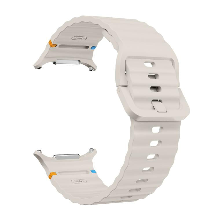 For Samsung Galaxy Watch Ultra 47mm / Ultra 2025 Kalebol Wave-stitched Silicone Strap