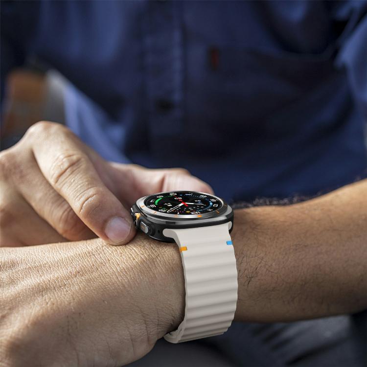 For Samsung Galaxy Watch Ultra 47mm / Ultra 2025 Kalebol Wave-stitched Silicone Strap