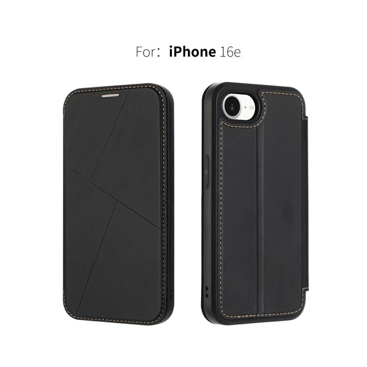 For iPhone 17e / 16e Magnetic Armor Series RFID Card Slots Leather Phone Case