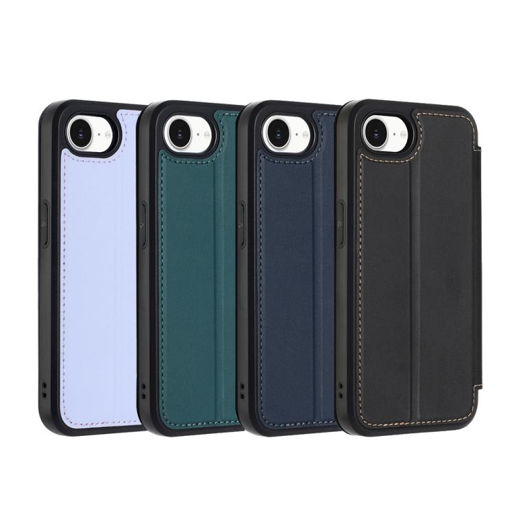 For iPhone 17e / 16e Magnetic Armor Series RFID Card Slots Leather Phone Case