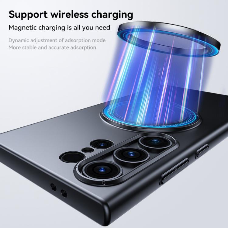 For Samsung Galaxy S25 Ultra 5G Frosted MagSafe Magnetic Ring Holder PC Phone Case