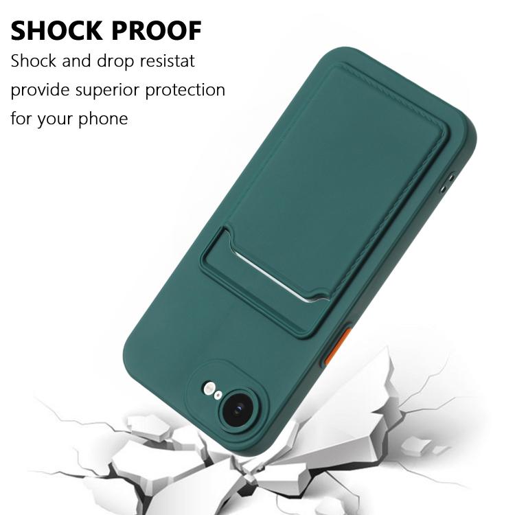 For iPhone 17e / 16e Skin Feel Card Contrast Color Button TPU Phone Case