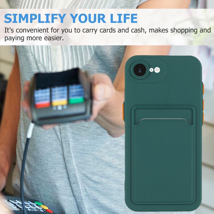 For iPhone 17e / 16e Skin Feel Card Contrast Color Button TPU Phone Case