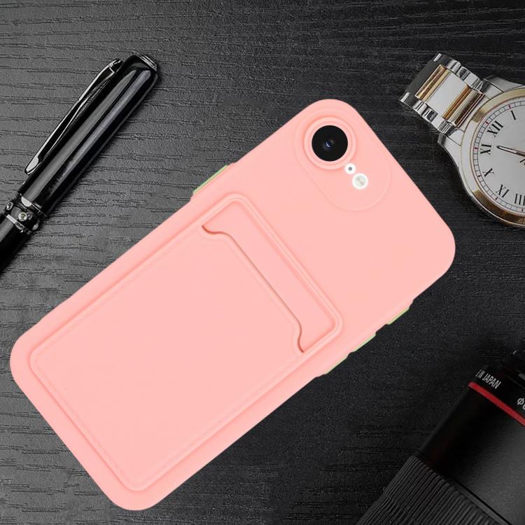 For iPhone 17e / 16e Skin Feel Card Contrast Color Button TPU Phone Case
