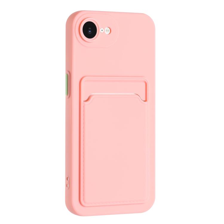 For iPhone 17e / 16e Skin Feel Card Contrast Color Button TPU Phone Case