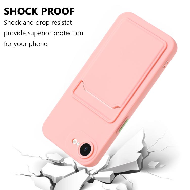 For iPhone 17e / 16e Skin Feel Card Contrast Color Button TPU Phone Case