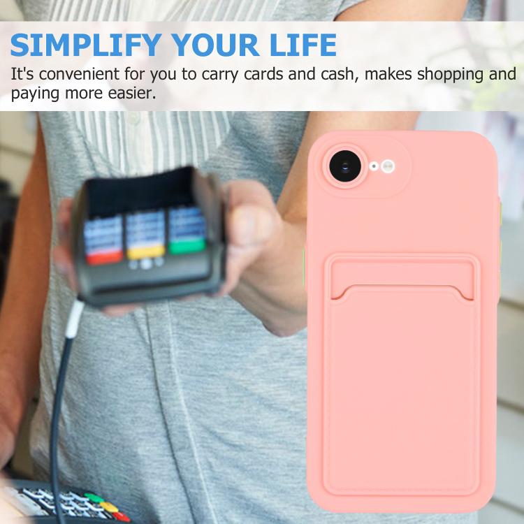 For iPhone 17e / 16e Skin Feel Card Contrast Color Button TPU Phone Case