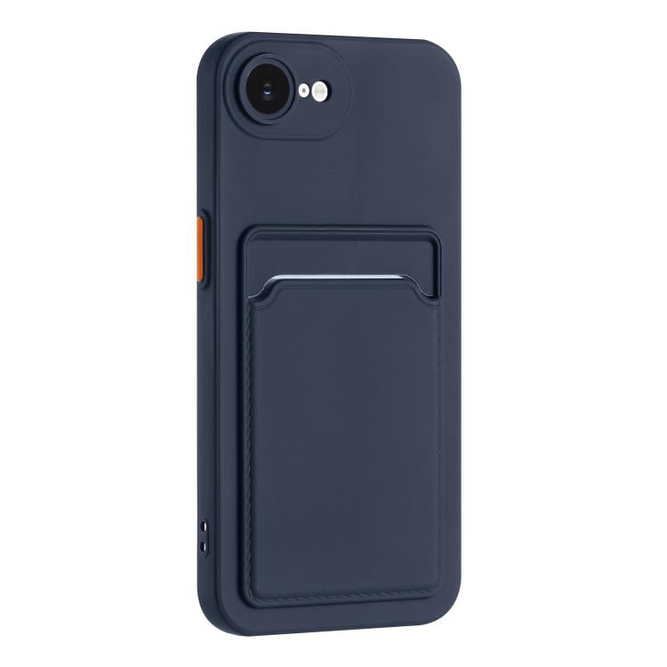 For iPhone 17e / 16e Skin Feel Card Contrast Color Button TPU Phone Case
