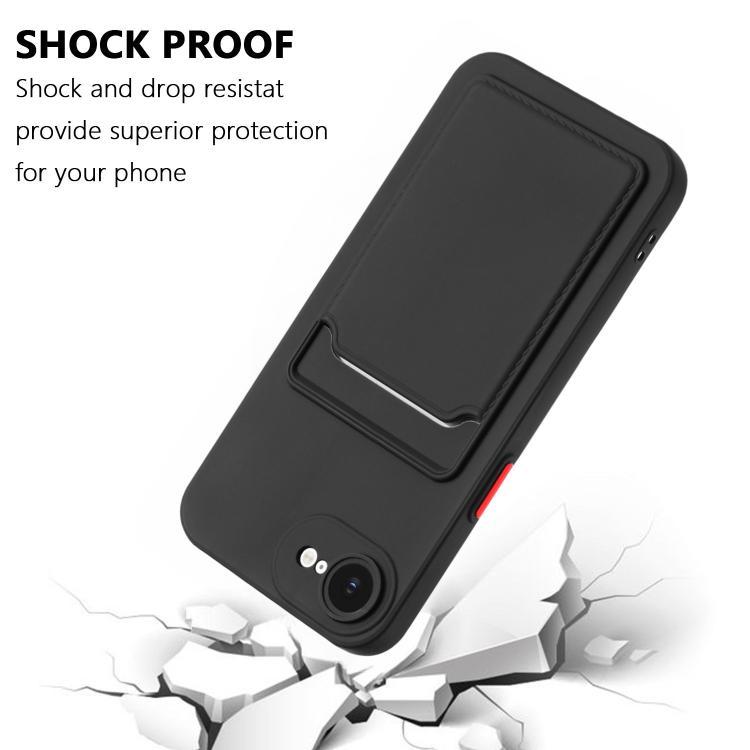 For iPhone 17e / 16e Skin Feel Card Contrast Color Button TPU Phone Case