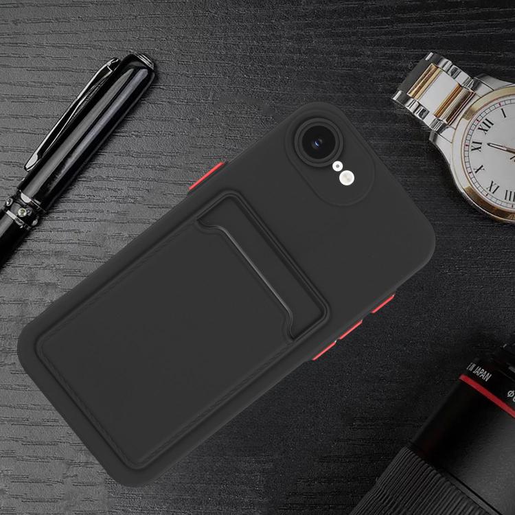 For iPhone 17e / 16e Skin Feel Card Contrast Color Button TPU Phone Case