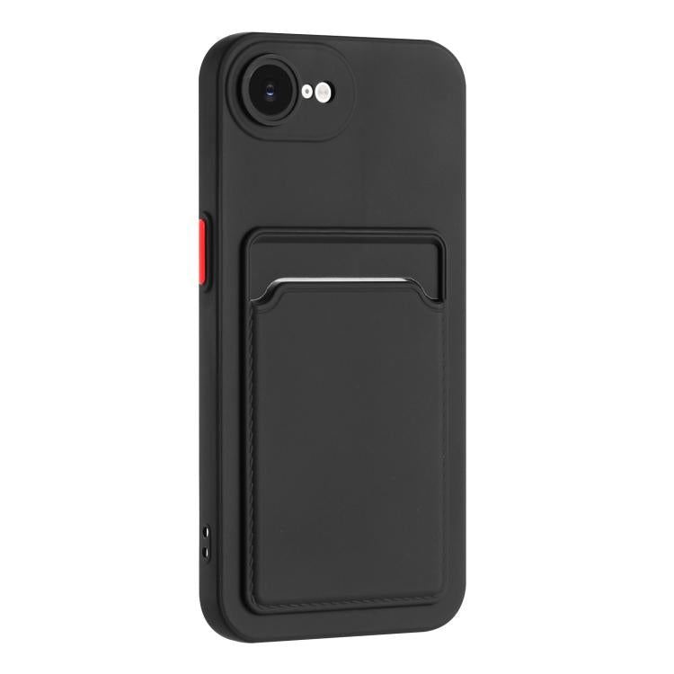 For iPhone 17e / 16e Skin Feel Card Contrast Color Button TPU Phone Case