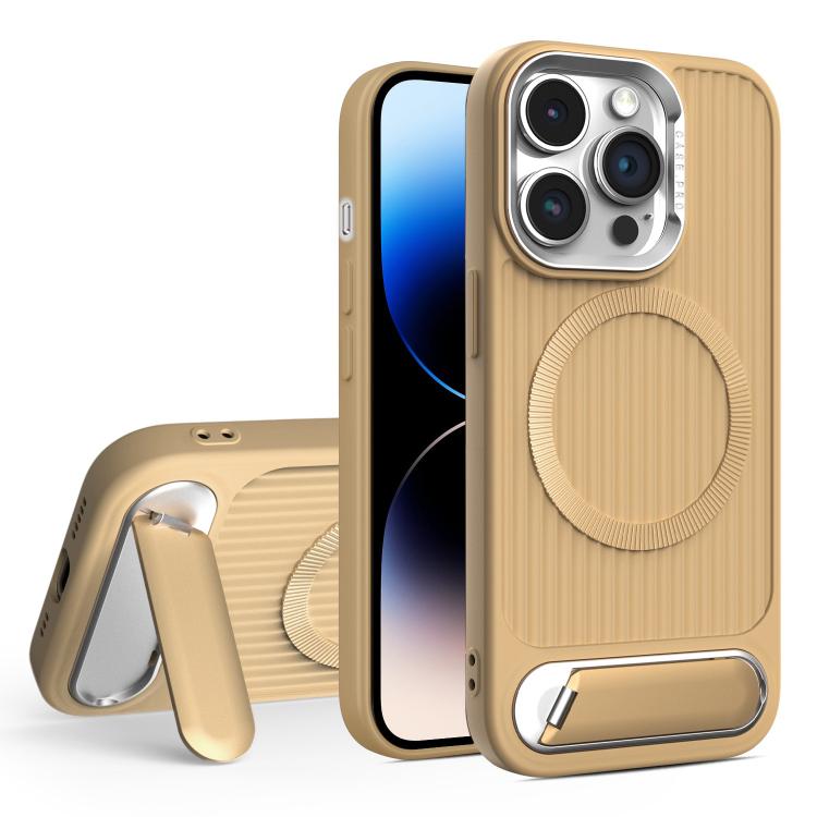 For iPhone 14 Pro Vertical Lines Invisible Flat Holder MagSafe Phone Case