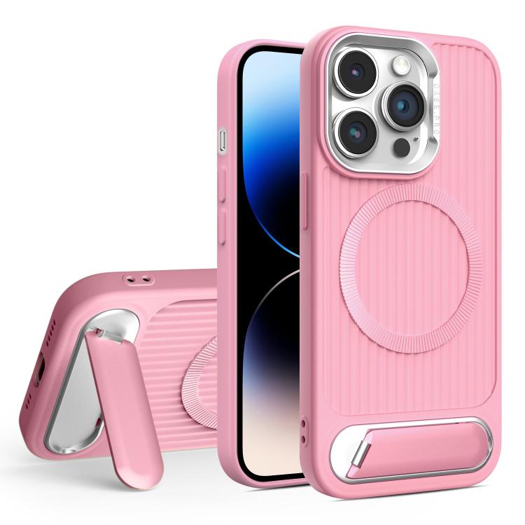 For iPhone 14 Pro Max Vertical Lines Invisible Flat Holder MagSafe Phone Case