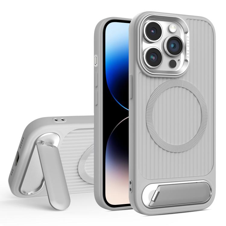 For iPhone 14 Pro Max Vertical Lines Invisible Flat Holder MagSafe Phone Case