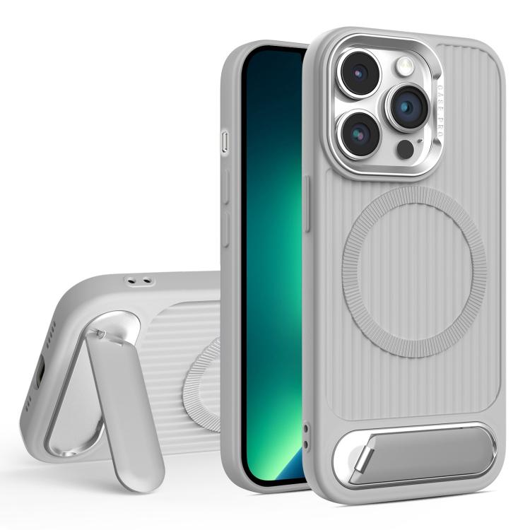 For iPhone 13 Pro Max Vertical Lines Invisible Flat Holder MagSafe Phone Case