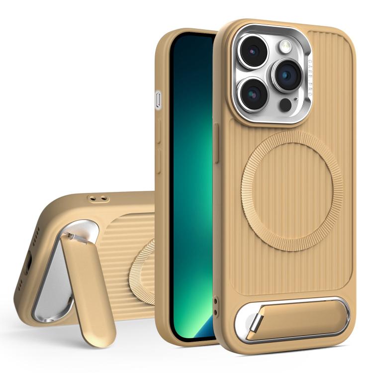 For iPhone 13 Pro Max Vertical Lines Invisible Flat Holder MagSafe Phone Case