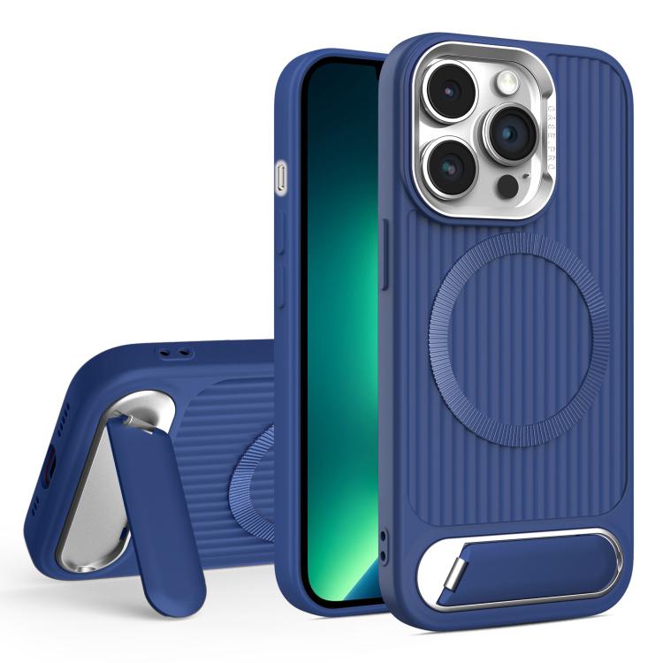 For iPhone 13 Pro Max Vertical Lines Invisible Flat Holder MagSafe Phone Case