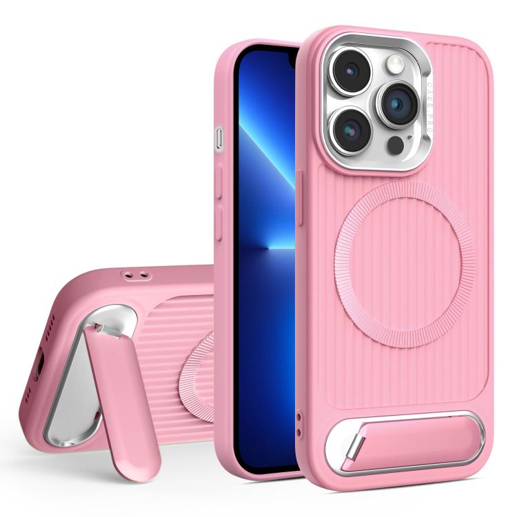 For iPhone 13 Pro Vertical Lines Invisible Flat Holder MagSafe Phone Case