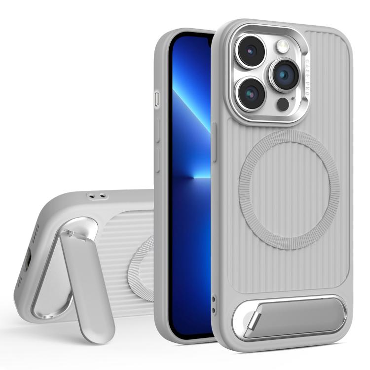 For iPhone 13 Pro Vertical Lines Invisible Flat Holder MagSafe Phone Case