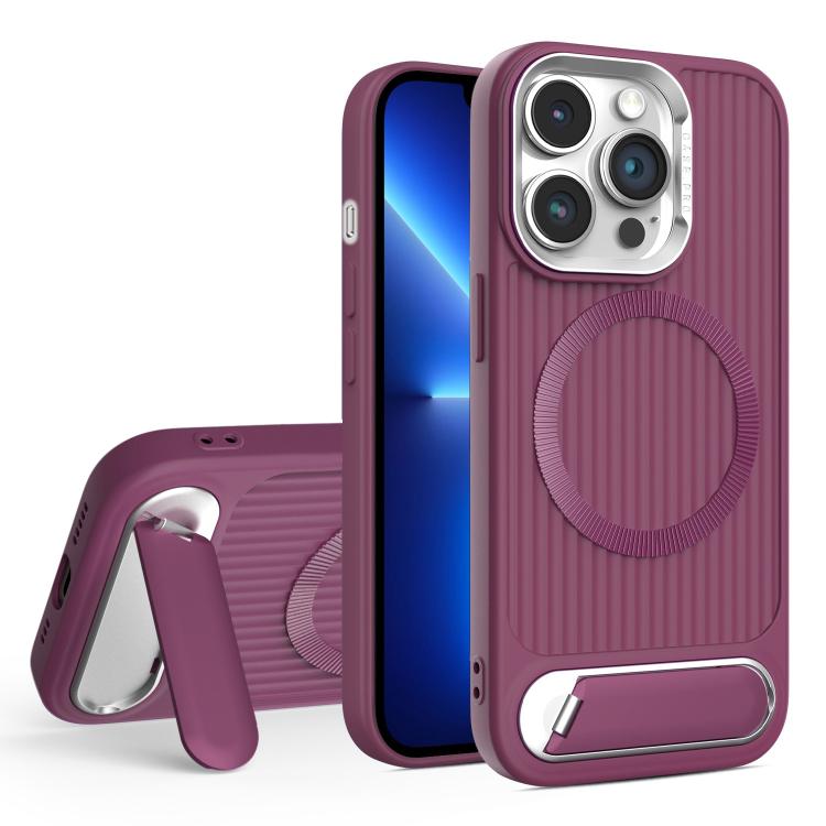 For iPhone 13 Pro Vertical Lines Invisible Flat Holder MagSafe Phone Case