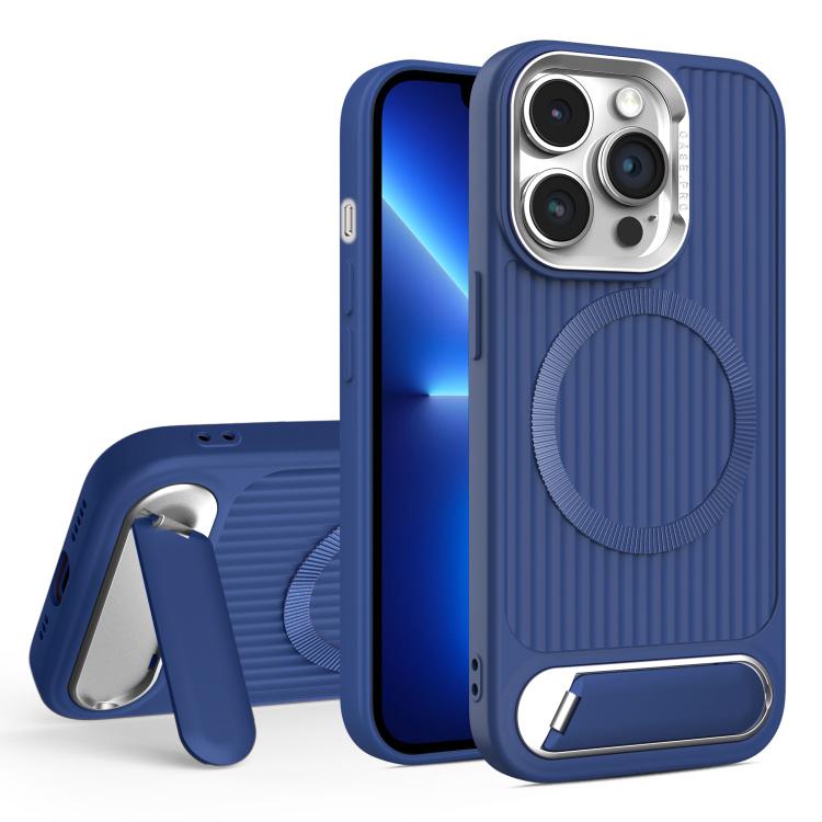 For iPhone 13 Pro Vertical Lines Invisible Flat Holder MagSafe Phone Case