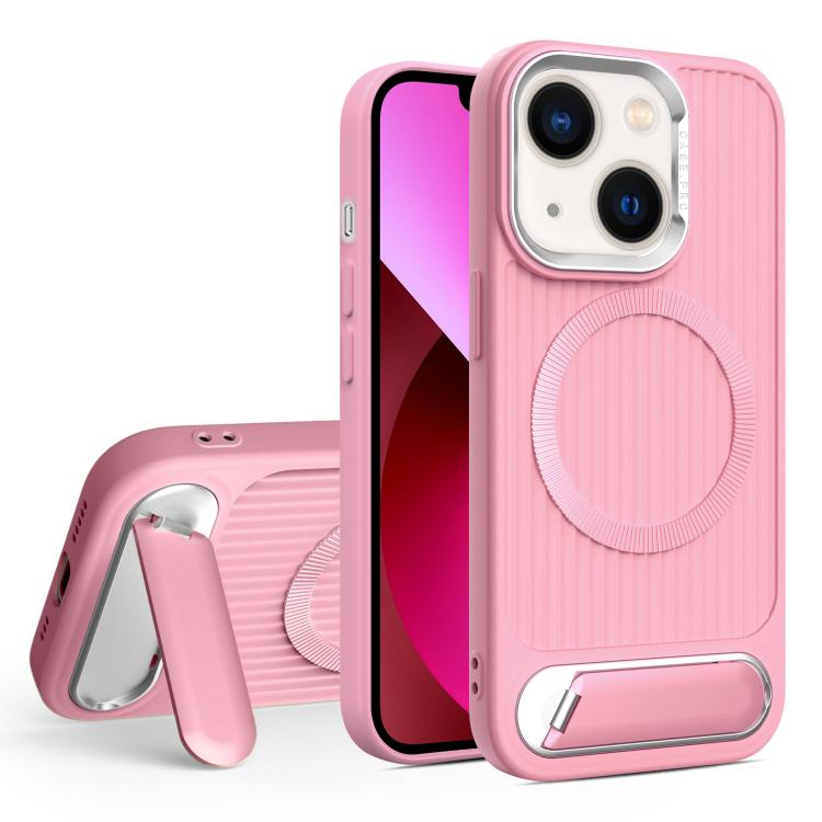 For iPhone 13 Vertical Lines Invisible Flat Holder MagSafe Phone Case
