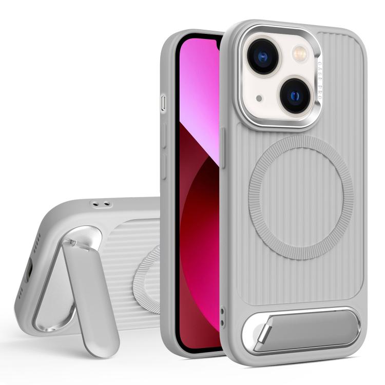 For iPhone 13 Vertical Lines Invisible Flat Holder MagSafe Phone Case