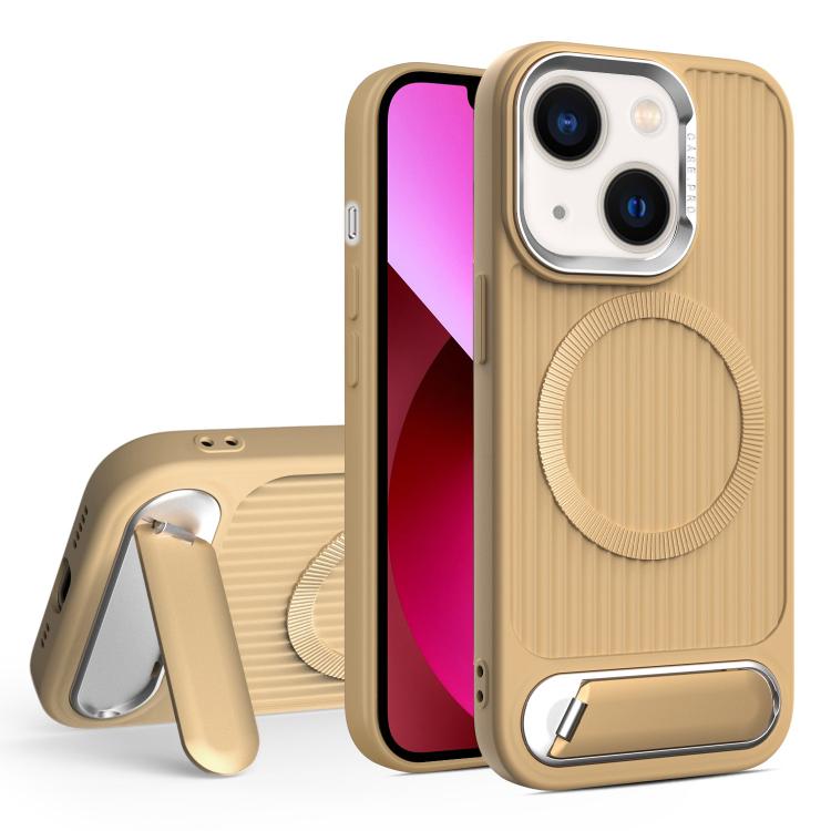 For iPhone 13 Vertical Lines Invisible Flat Holder MagSafe Phone Case