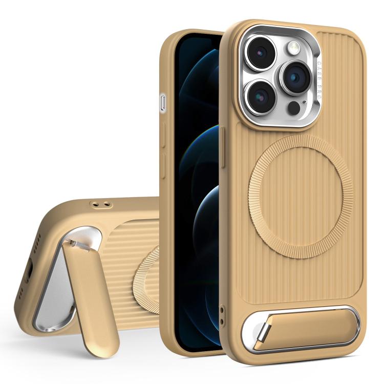 For iPhone 12 Pro Max Vertical Lines Invisible Flat Holder MagSafe Phone Case