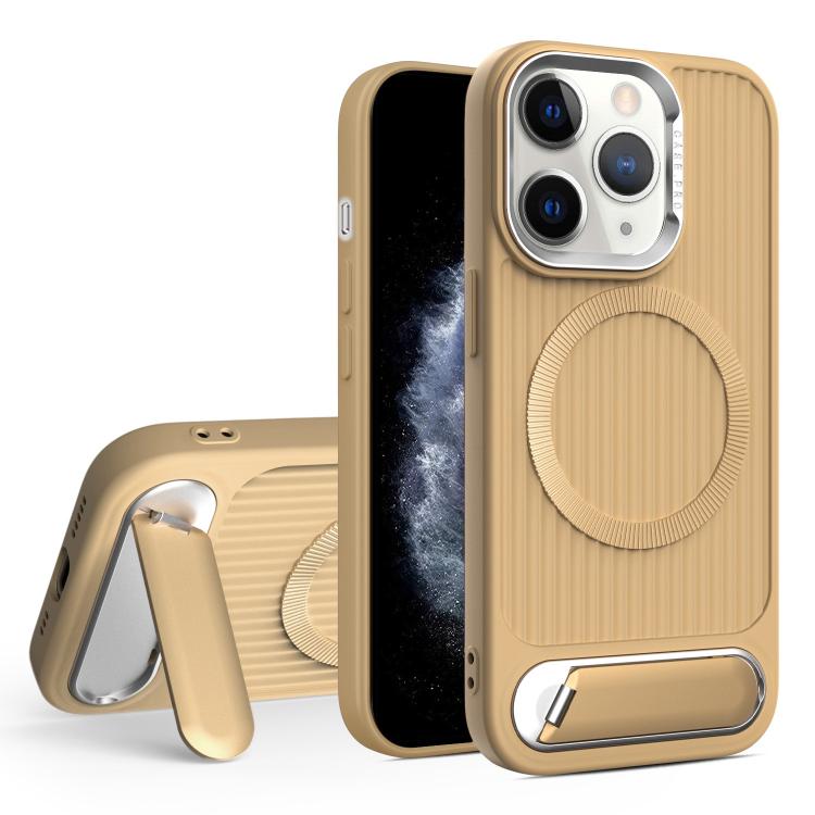For iPhone 11 Pro Max Vertical Lines Invisible Flat Holder MagSafe Phone Case