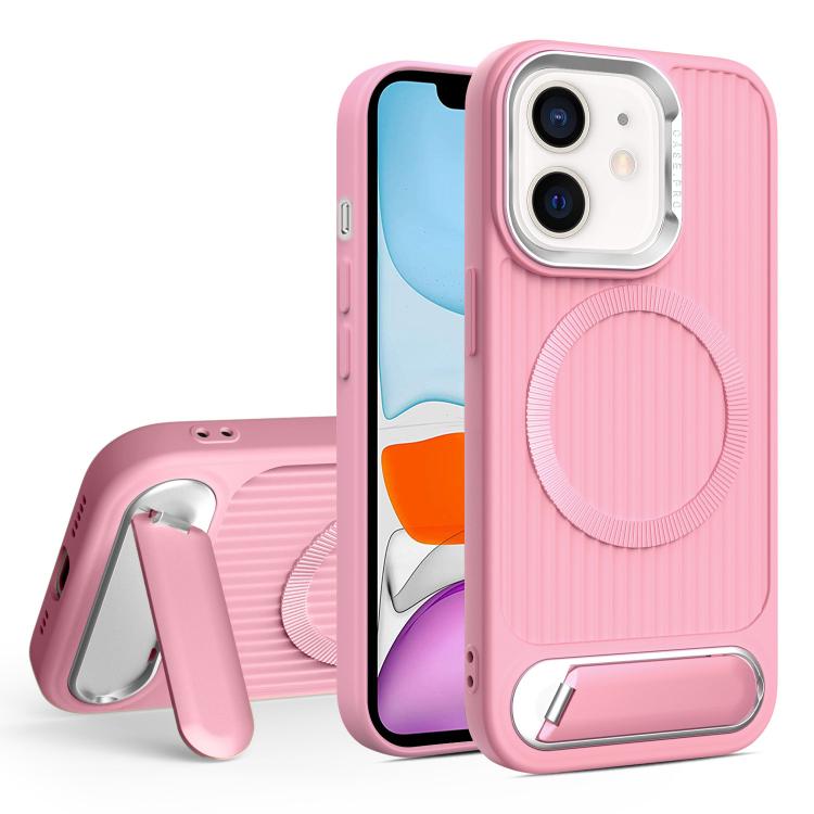 For iPhone 11 Vertical Lines Invisible Flat Holder MagSafe Phone Case