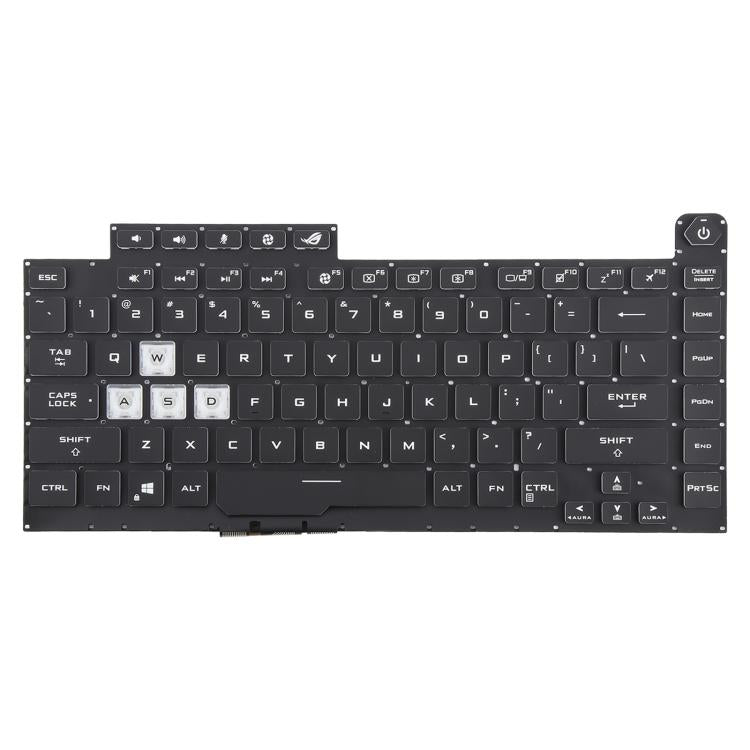 US Version Colorful 16 Pin Backlit Laptop Keyboard for Asus ROG Strix Scar G512 G512LV G512LW G512LI - Transparent keycaps