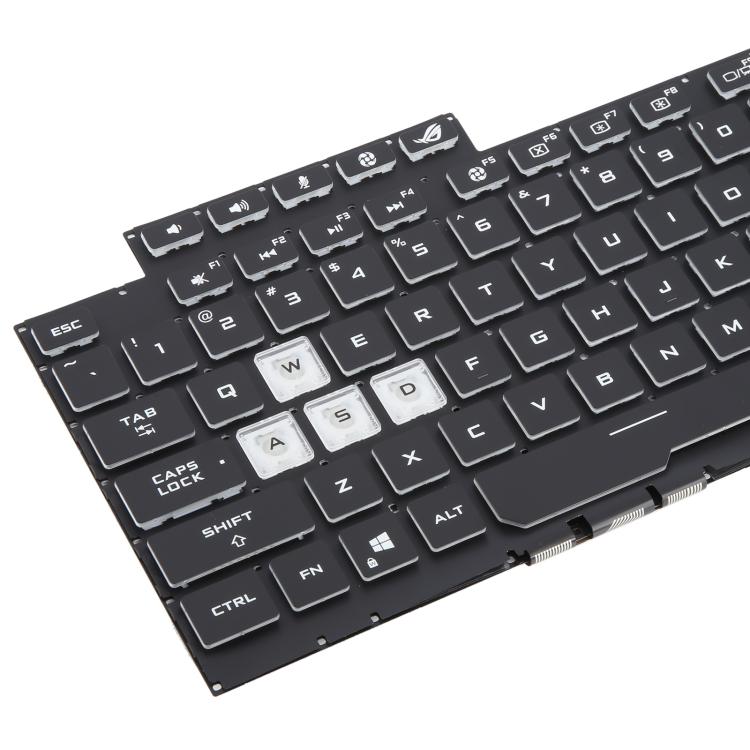 US Version Colorful 16 Pin Backlit Laptop Keyboard for Asus ROG Strix Scar G512 G512LV G512LW G512LI - Transparent keycaps