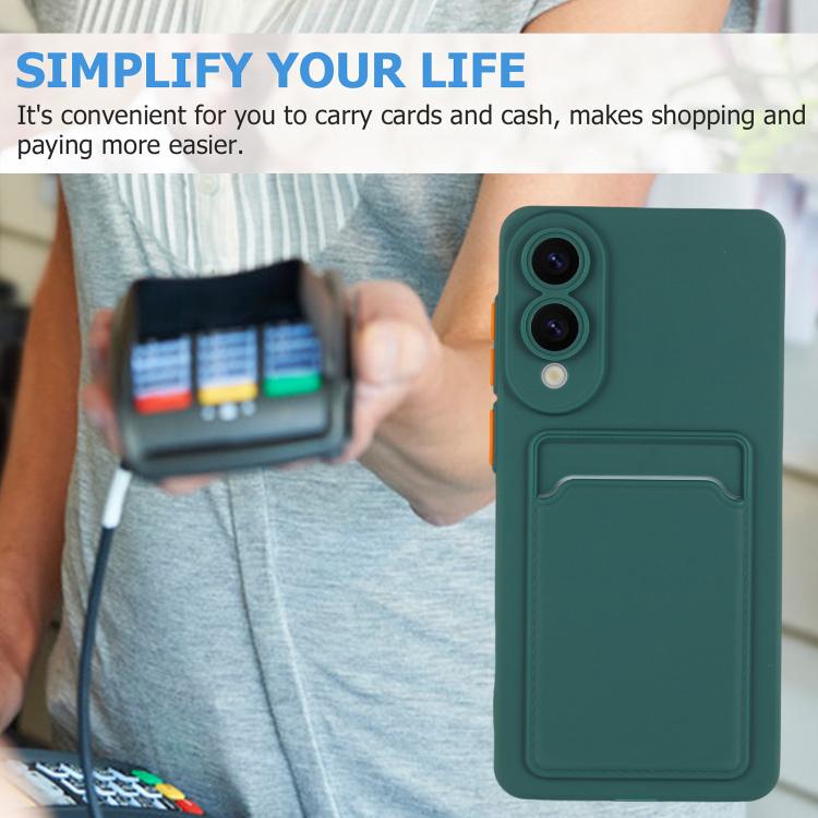 For Samsung Galaxy S25 Edge 5G Skin Feel Card Contrast Color Button TPU Phone Case