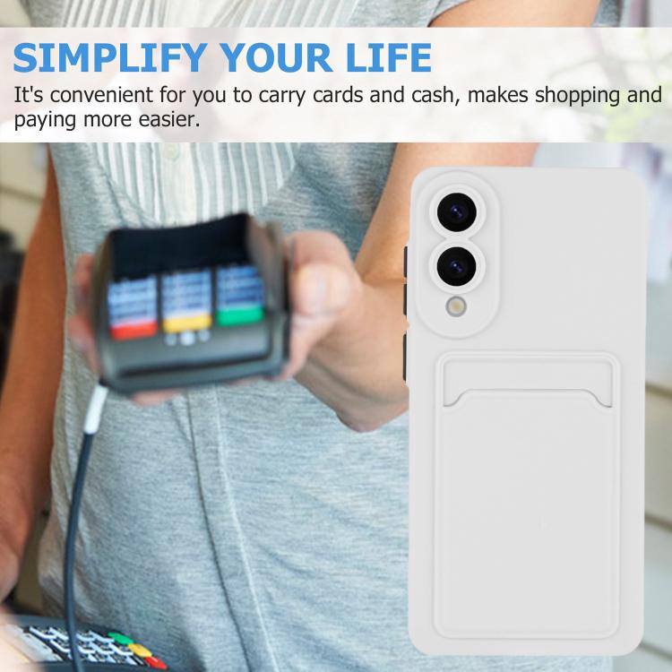 For Samsung Galaxy S25 Edge 5G Skin Feel Card Contrast Color Button TPU Phone Case