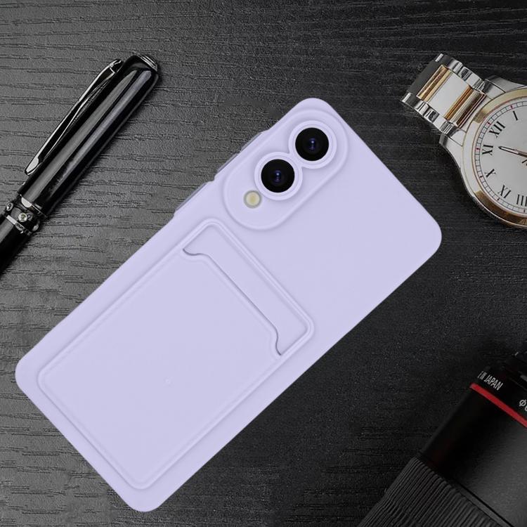 For Samsung Galaxy S25 Edge 5G Skin Feel Card Contrast Color Button TPU Phone Case