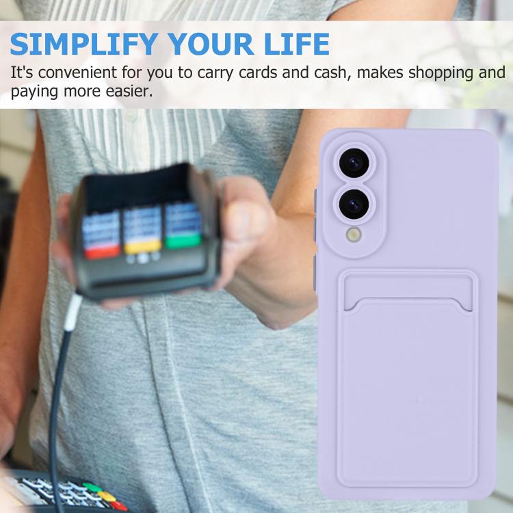For Samsung Galaxy S25 Edge 5G Skin Feel Card Contrast Color Button TPU Phone Case
