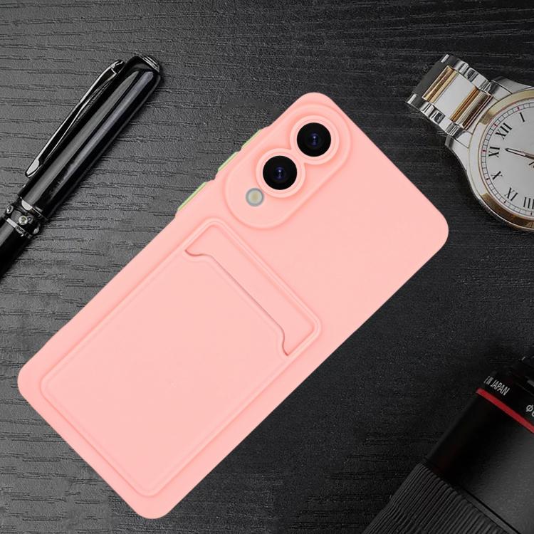 For Samsung Galaxy S25 Edge 5G Skin Feel Card Contrast Color Button TPU Phone Case