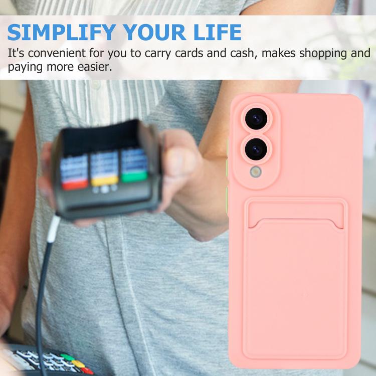 For Samsung Galaxy S25 Edge 5G Skin Feel Card Contrast Color Button TPU Phone Case