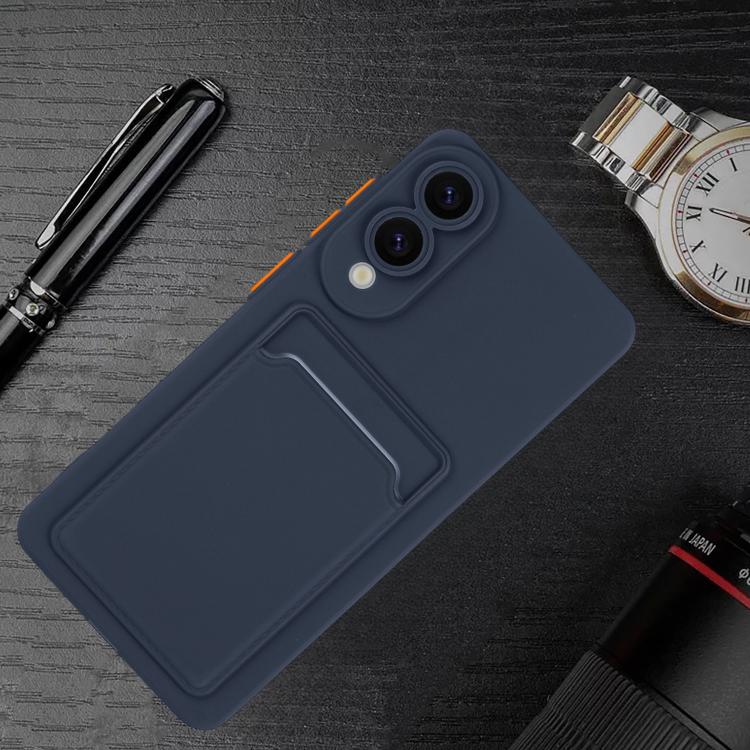 For Samsung Galaxy S25 Edge 5G Skin Feel Card Contrast Color Button TPU Phone Case